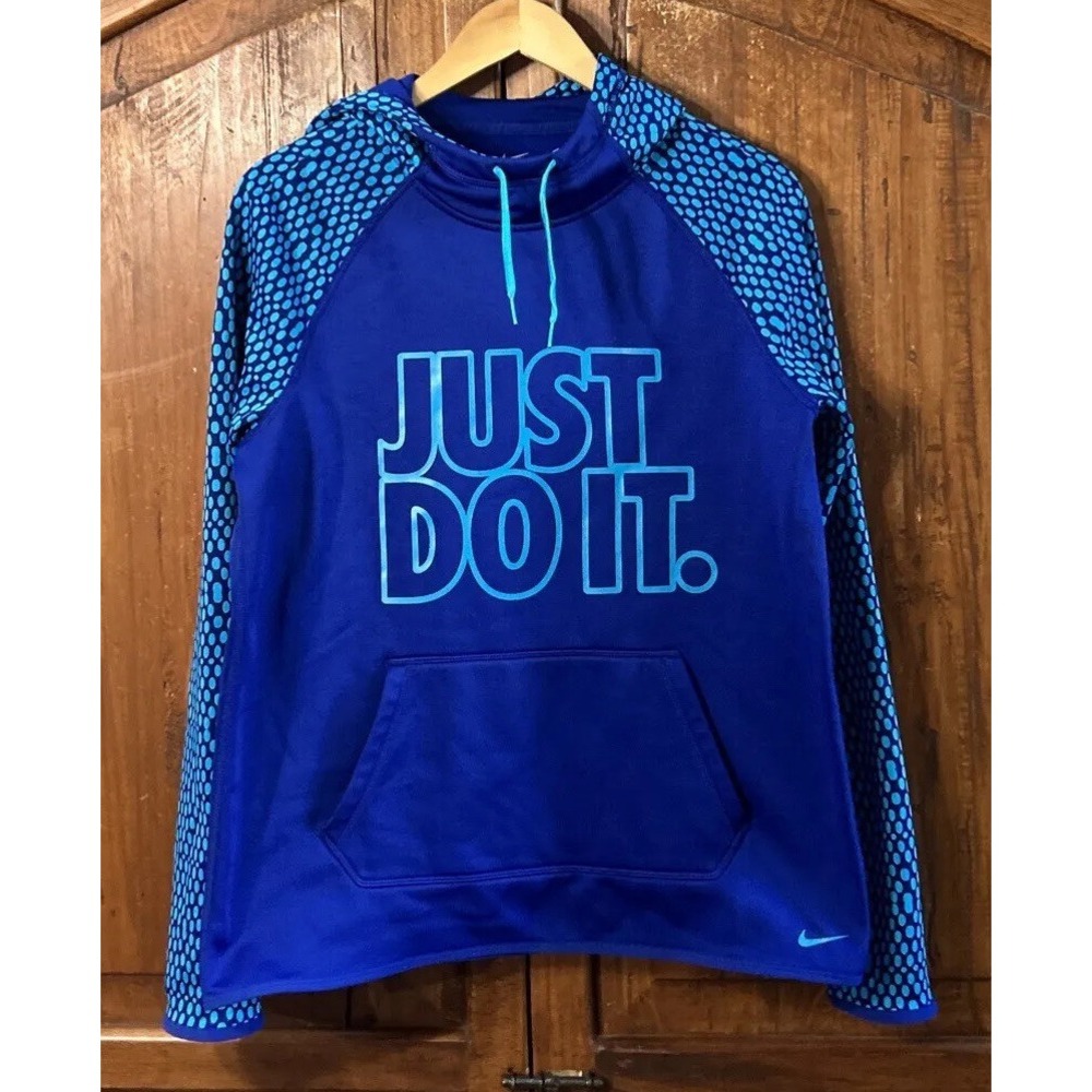 Women's‎ Nike Therma Fit Just Do It Pullover Hoodie Sweatshirt Sz M Thumbholes